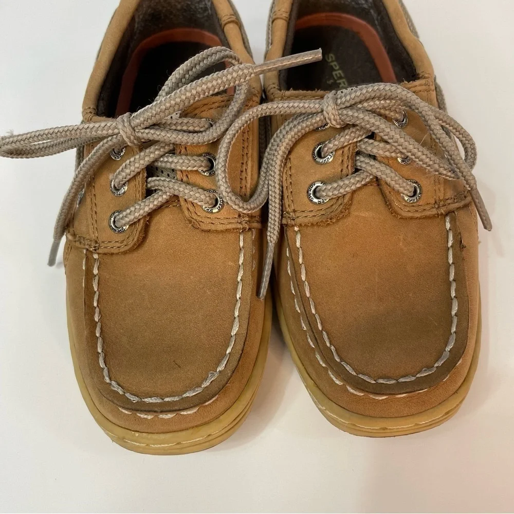 Sperry Bill Fish Leather‎ BrownToddler Boat Shoes Size 10.5 W Pretty Colligate
